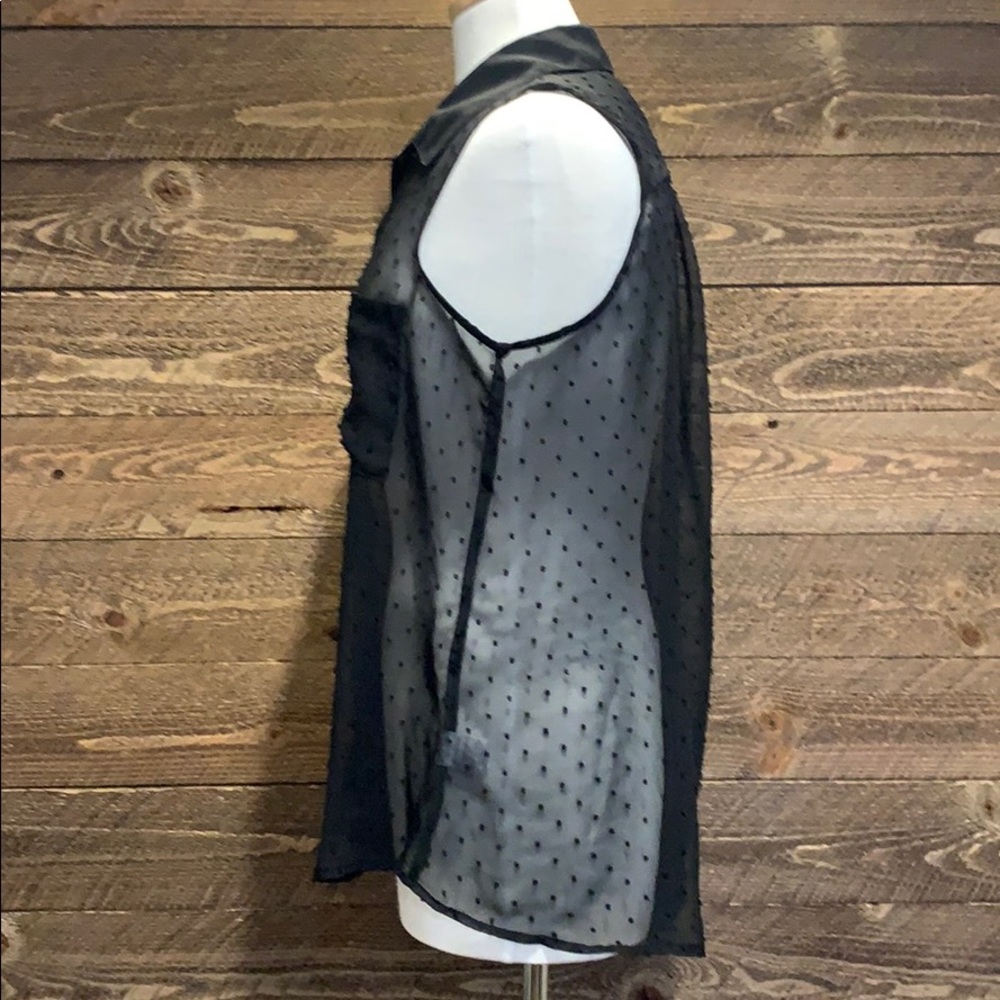 Black Sheer Sleeveless Top - Picture 3 of 3